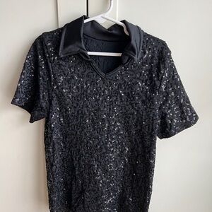 Weissman Black Sequin Boys Dance Shirt